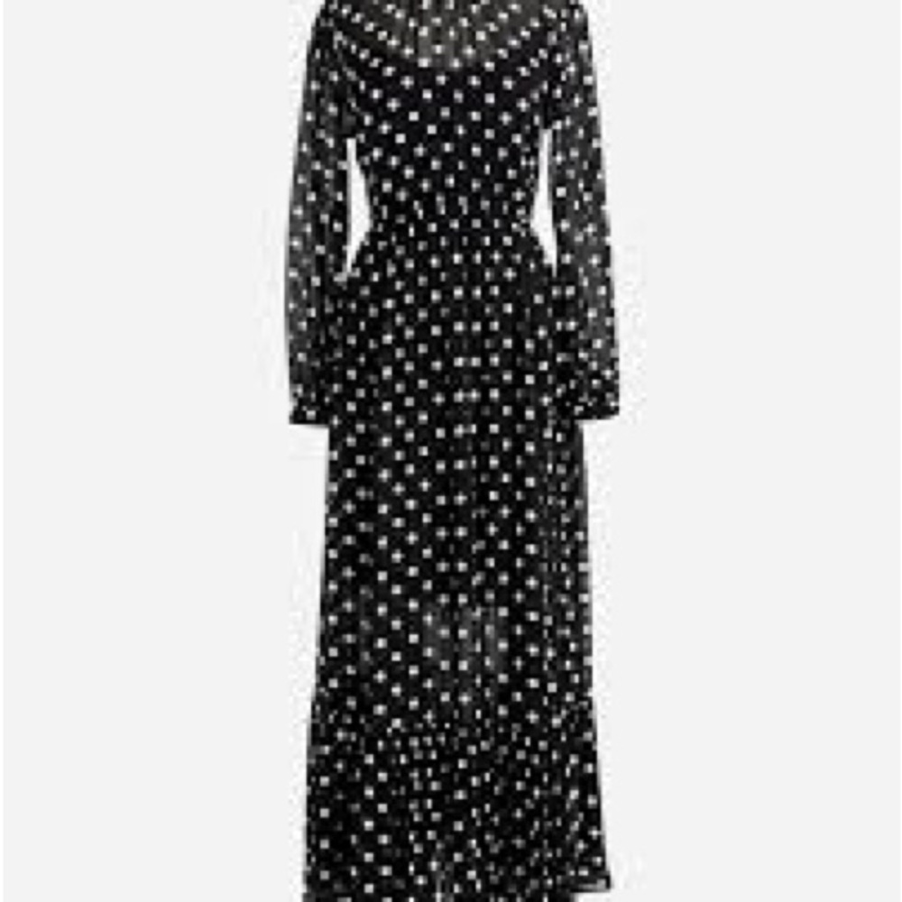 J. Crew Black and White Polka Dot Long Sleeve Dress